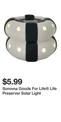 Kohl's Sonoma Goods For Life Life Preserver Solar Light offer