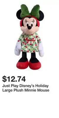Kohl's Just Play Disney's Holiday Large Plush Minnie Mouse offer