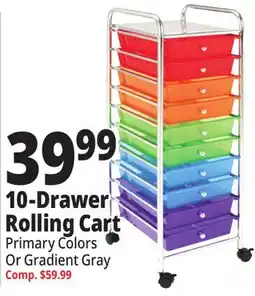 Ocean State Job Lot Leader 10-Drawer Rolling Craft Cart offer