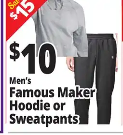 Ocean State Job Lot Men's Famous Maker Hoodie or Sweatpants offer