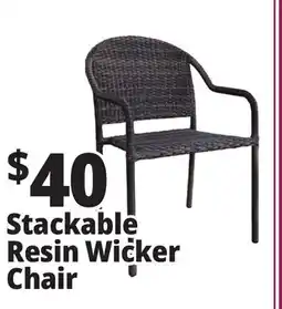 Ocean State Job Lot Resin Wicker Stacking Patio Chair Gray offer