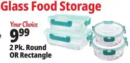 Ocean State Job Lot Home Living Glass Storage Containers With Lid 2pk 21.6 oz./35.1 oz offer