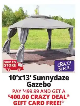 Ocean State Job Lot Sunnydaze 12.6' x 9.1' Soft Top Patio Gazebo with Screens and Privacy Walls Tan offer