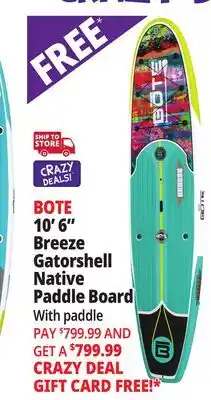 Ocean State Job Lot BOTE 10' x 6 Breeze Gatorshell Native Paddle Board with Paddle Native Spectrum offer