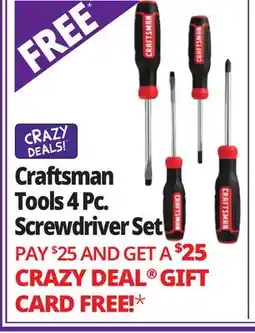 Ocean State Job Lot Craftsman Tools 4 Pc. Screwdriver Set offer