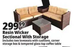 Ocean State Job Lot 4-Piece Resin Wicker Sectional with Storage Bin offer
