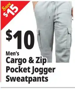 Ocean State Job Lot Men's Cargo & Zip Pocket Jogger Sweeatpants offer