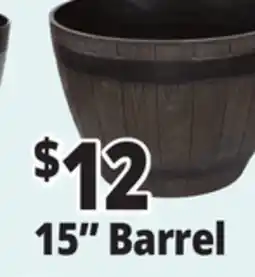 Ocean State Job Lot Whiskey Barrel Resin Planter 15 offer
