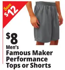 Ocean State Job Lot Men's Famous Maker Performance Tops or Shorts offer