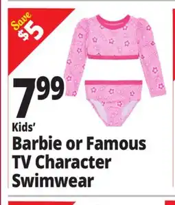 Ocean State Job Lot Kids' Barbie or Famous TV Character Swimwear offer