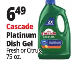 Ocean State Job Lot Cascade Complete Citrus Dishwasher Detergent with Dawn 75 oz offer