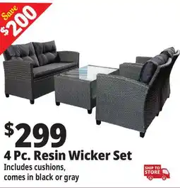 Ocean State Job Lot 4 Pc. Resin Wicker Set offer