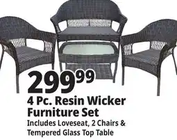 Ocean State Job Lot 4-Piece All-Weather Resin Wicker Set Dark Brown offer