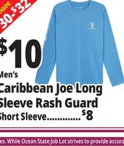 Ocean State Job Lot Men's Caribbean Joe Long Sleeve Rash Guard offer