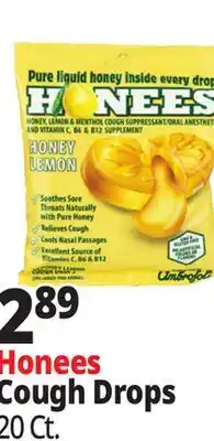 Ocean State Job Lot Honees Honey Menthol Cough Drops 20-count offer