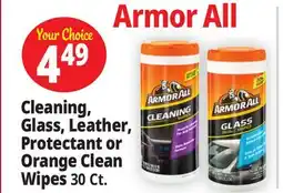 Ocean State Job Lot Armor All Glass, Leather, Protectant or Orange Clean Wipes offer