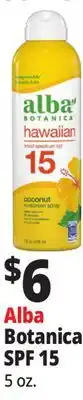 Ocean State Job Lot Alba Botanica SPF 15 offer
