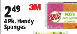 Ocean State Job Lot Scotch-Brite Ocelo Multi-Purpose 3M Sponges 4 Count offer