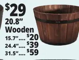 Ocean State Job Lot Whiskey Barrel Wood Planter 20.8 offer
