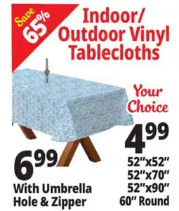 Ocean State Job Lot Indoor/Outdoor Vinyl Tablecloths offer
