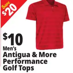 Ocean State Job Lot Men's Antigua & More Performance Golf Tops offer