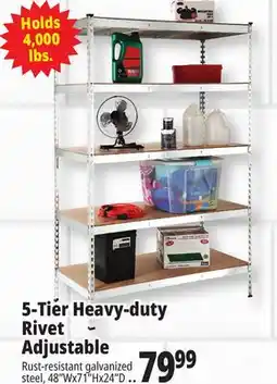 Ocean State Job Lot Method Storage Systems 5-Tier Heavy-Duty Rivet Shelving Unit 48 x 71 offer