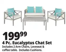 Ocean State Job Lot 4-Piece Eucalyptus Wood Chair & Table Set offer