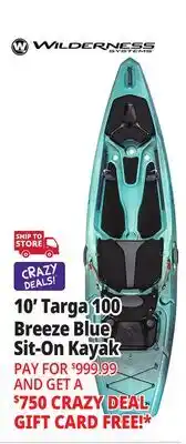 Ocean State Job Lot 10' Targa 100 Breeze Blue Sit-On Kayak offer
