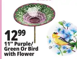 Ocean State Job Lot Glass Flower Bird Bath Red 12 offer