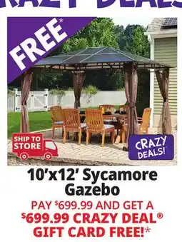 Ocean State Job Lot ShelterLogic 10' x 12' Sycamore Steel Frame Gazebo with Hardtop Roof Dark Coffee offer