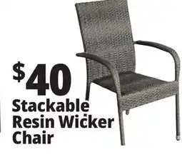 Ocean State Job Lot Resin Wicker Stack Chair Brown offer