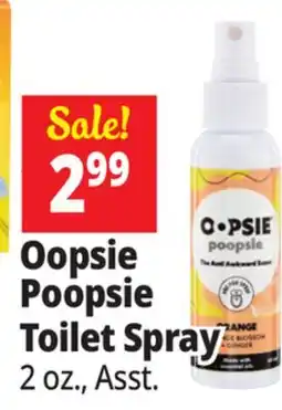 Ocean State Job Lot Oopsie Poopsie Orange & Ginger Toilet Spray 2 oz offer