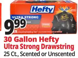 Ocean State Job Lot Hefty Ultra Strong Multipurpose White Pine Breeze 30 Gallon Trash Bags 25 Count offer