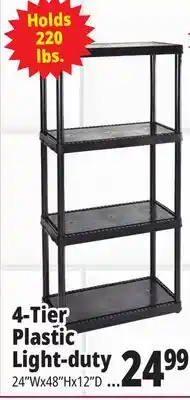 Ocean State Job Lot Maxit 4-Tier Plastic Shelving Unit 48 offer