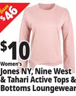 Ocean State Job Lot Women's Jones NY Ninewest & Tahari Active Loungewear Tops offer