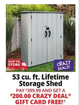 Ocean State Job Lot Lifetime 53 cu. ft. Storage Shed Gray offer