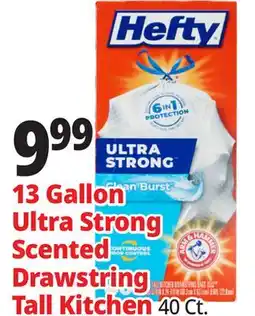 Ocean State Job Lot Hefty Ultra Strong Citrus Twist 13 Gallon Trash Bags 40 Count offer