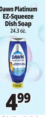 Ocean State Job Lot Dawn Platinum EZ-Squeeze Liquid Dish Detergent 24.3 oz offer