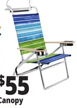Ocean State Job Lot 4 Position High-Back Beach Chair with Canopy offer