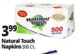 Ocean State Job Lot Natural Touch Family Pack 1-Ply Paper Luncheon Napkins 500-count offer