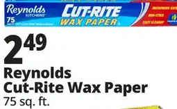 Ocean State Job Lot Reynolds Kitchens Cut-Rite Wax Paper 75 sq ft offer