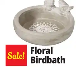 Ocean State Job Lot Floral Birdbath Cement Statue Gray offer