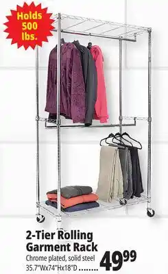 Ocean State Job Lot 2-Tier Rolling Garment Rack offer