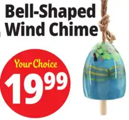 Ocean State Job Lot Glass Bell Windchime Blue offer