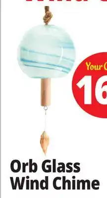 Ocean State Job Lot Glass Orb Wind chime with Wood Striker offer