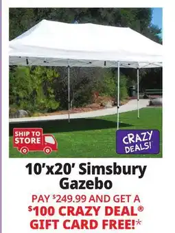 Ocean State Job Lot Simsbury 10' x 20' One-Touch Pop-Up Gazebo offer
