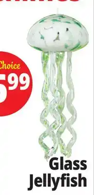 Ocean State Job Lot Glass Jellyfish Windchime Aqua offer