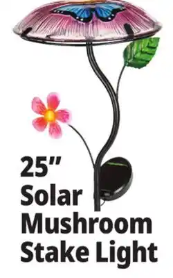 Ocean State Job Lot Outdoor Living Accents Solar Mushroom Stake Light 25 offer