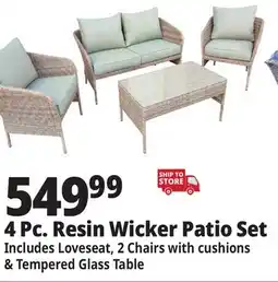 Ocean State Job Lot 4-Piece Resin Wicker Deep Seating Set offer