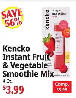 Ocean State Job Lot Kencko Instant Fruit & Vegetable Smoothie Mix offer
